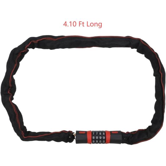 Heavy Duty 4-Digit Combination Chain Lock 4.1ft Security for Bike & Scooter - Picture 4 of 6